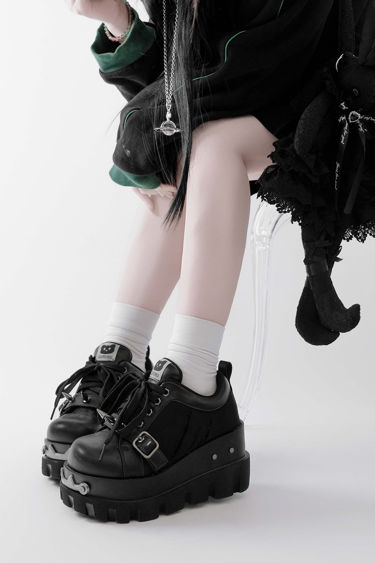 Y2k Subculture Rivet Platform Sneakers