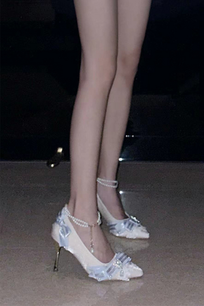 Princess Ribbon Pearl High Heel