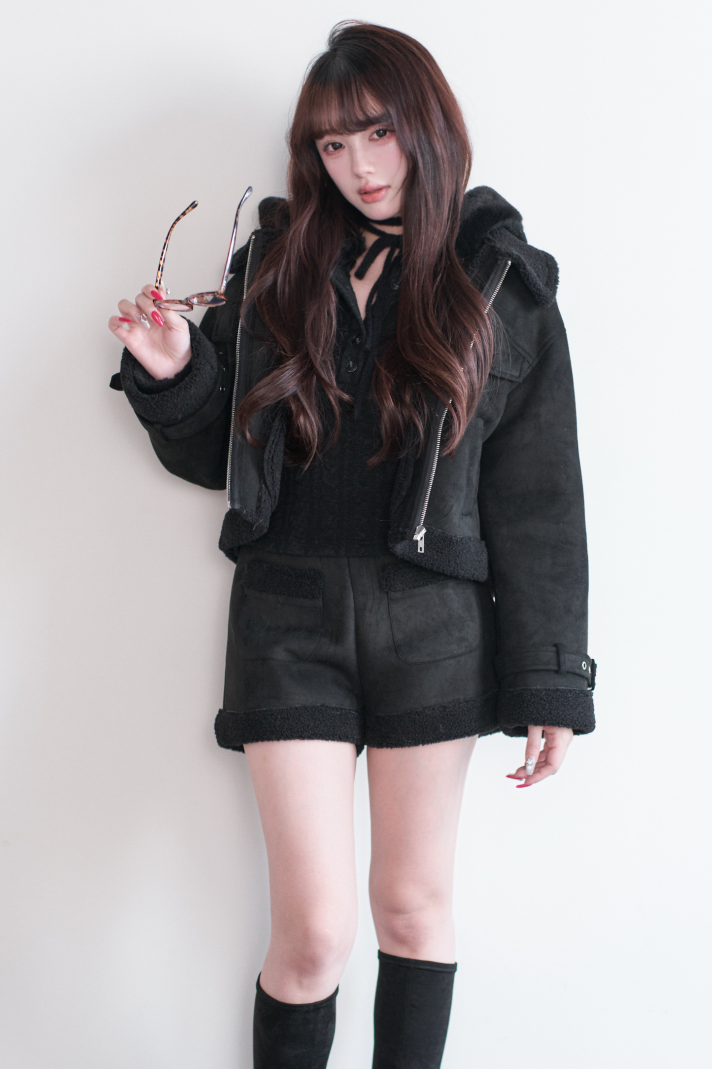 Fur Short Coat + Shorts