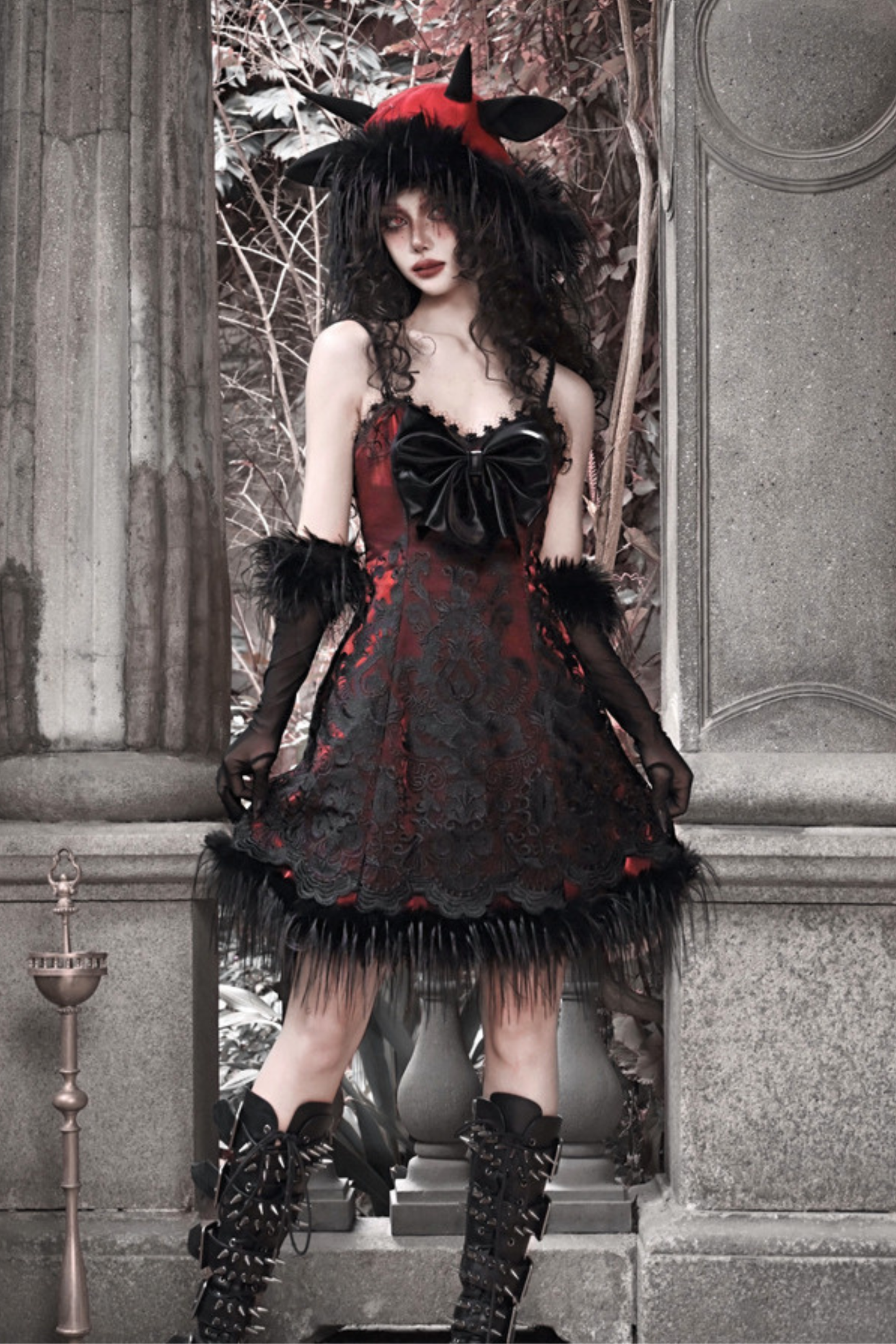 Dark Gothic Slim Slip Dress