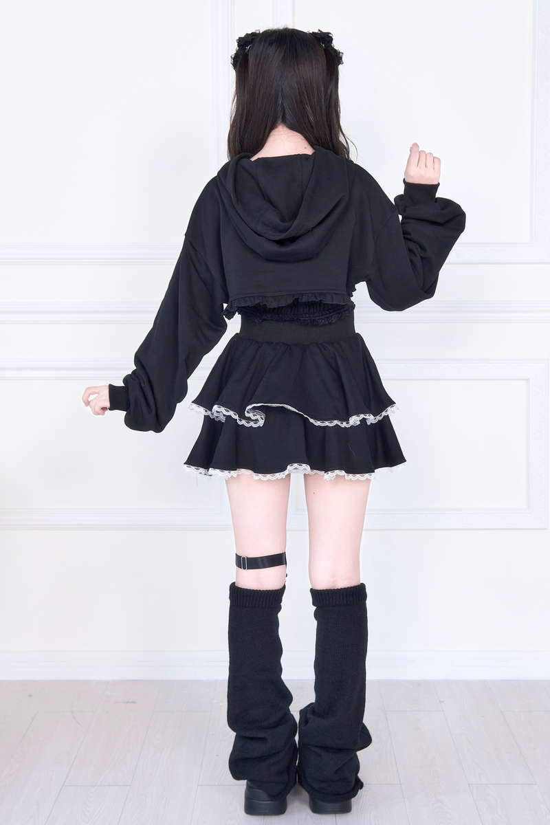 Ribbon Vest + Short Sweatshirt