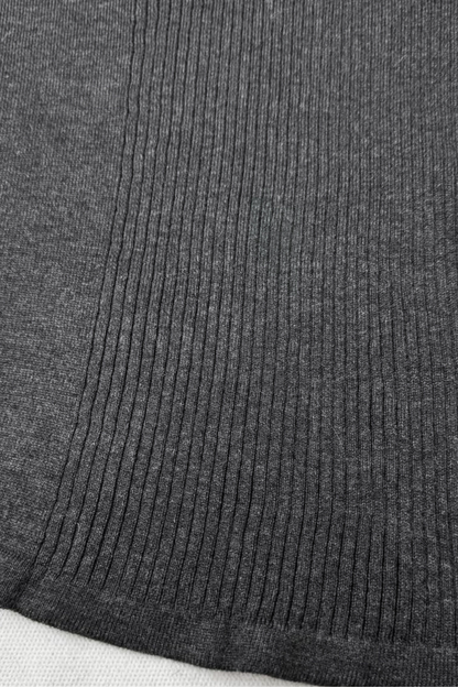 Dark Asymmetrical Turtleneck Top