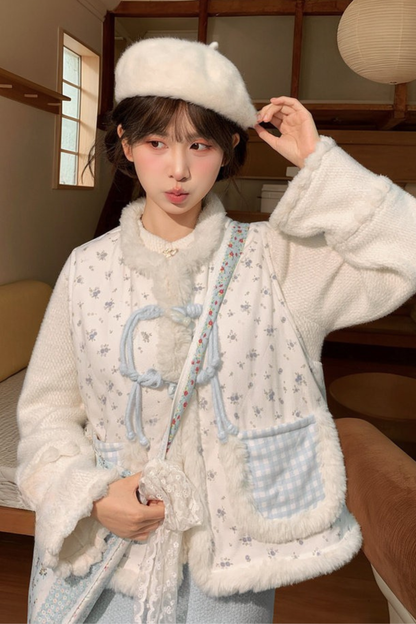 Retro Chinese-style Shirt + Skirt + Vest