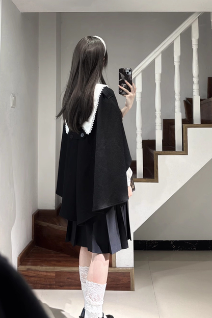 Gothic School Mantle + Top + Vest Dress