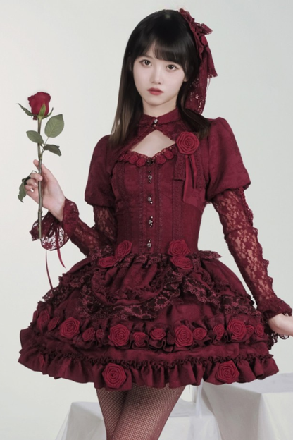 Dark Gothic Style Lolita Dress + Shawl