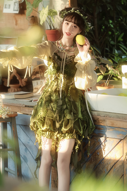 Forest Girl Chinese-style Dress + Top + Skirt