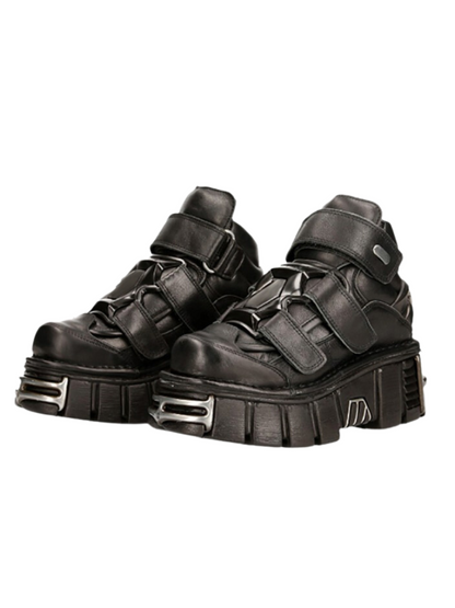 Cool Punk Retro Metal Velcro Strap Chunky Power Sole Sneakers