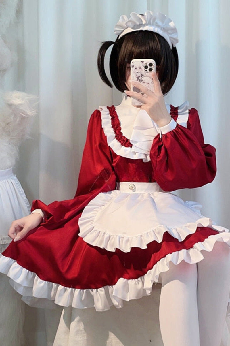 Red Maid Cosplay Dress