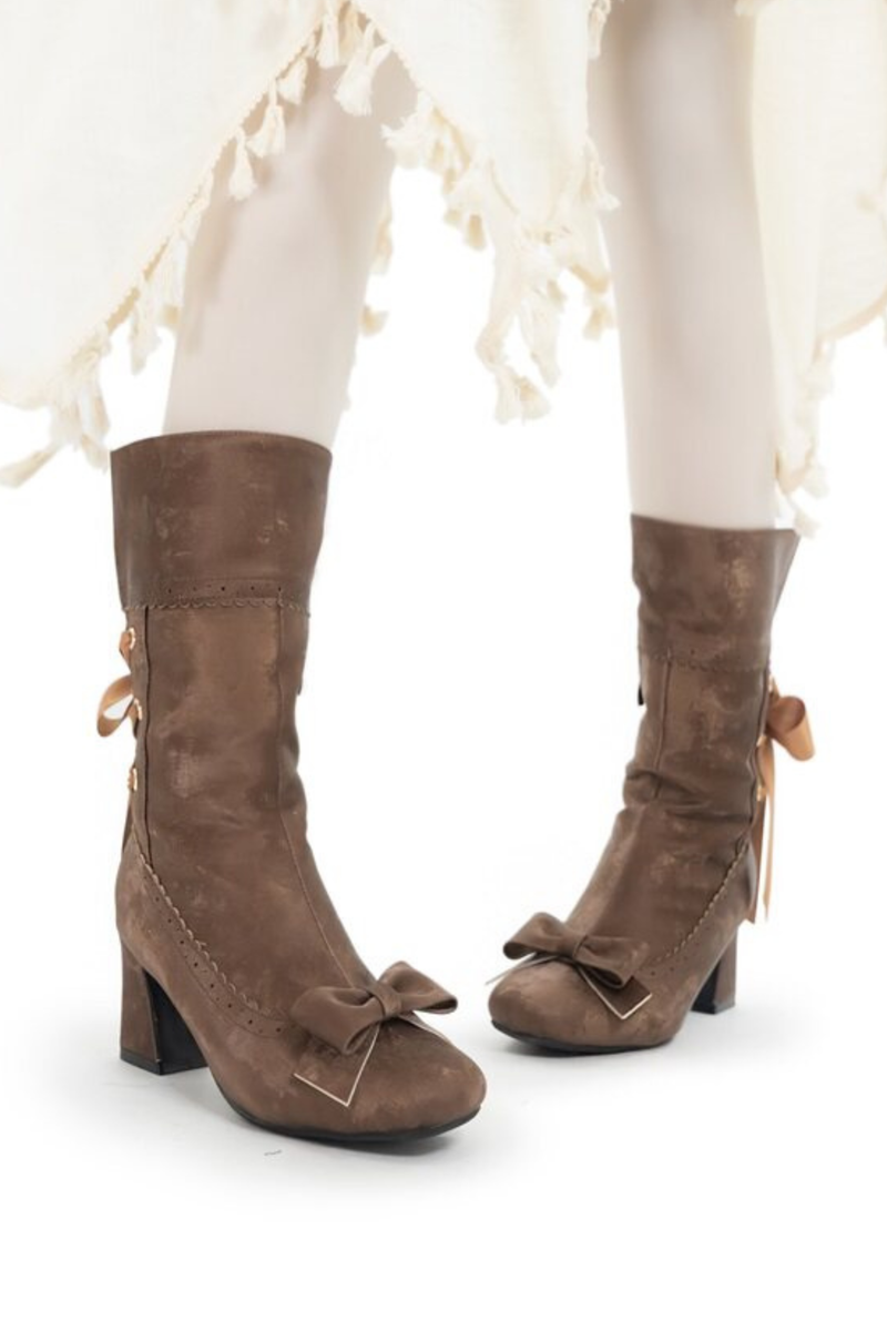 Retro Sweet Ribbon Lolita Short Boots