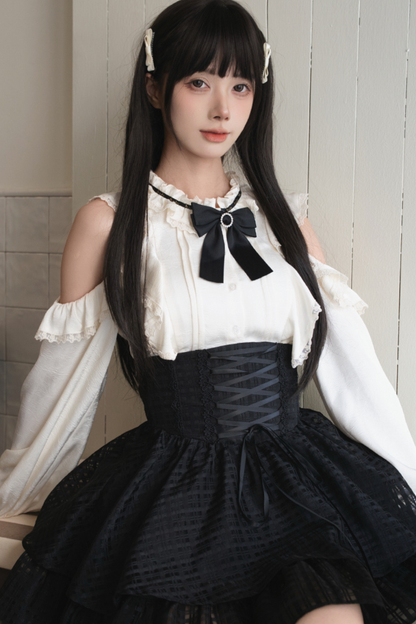 Lace Trim Shirt + Skirt