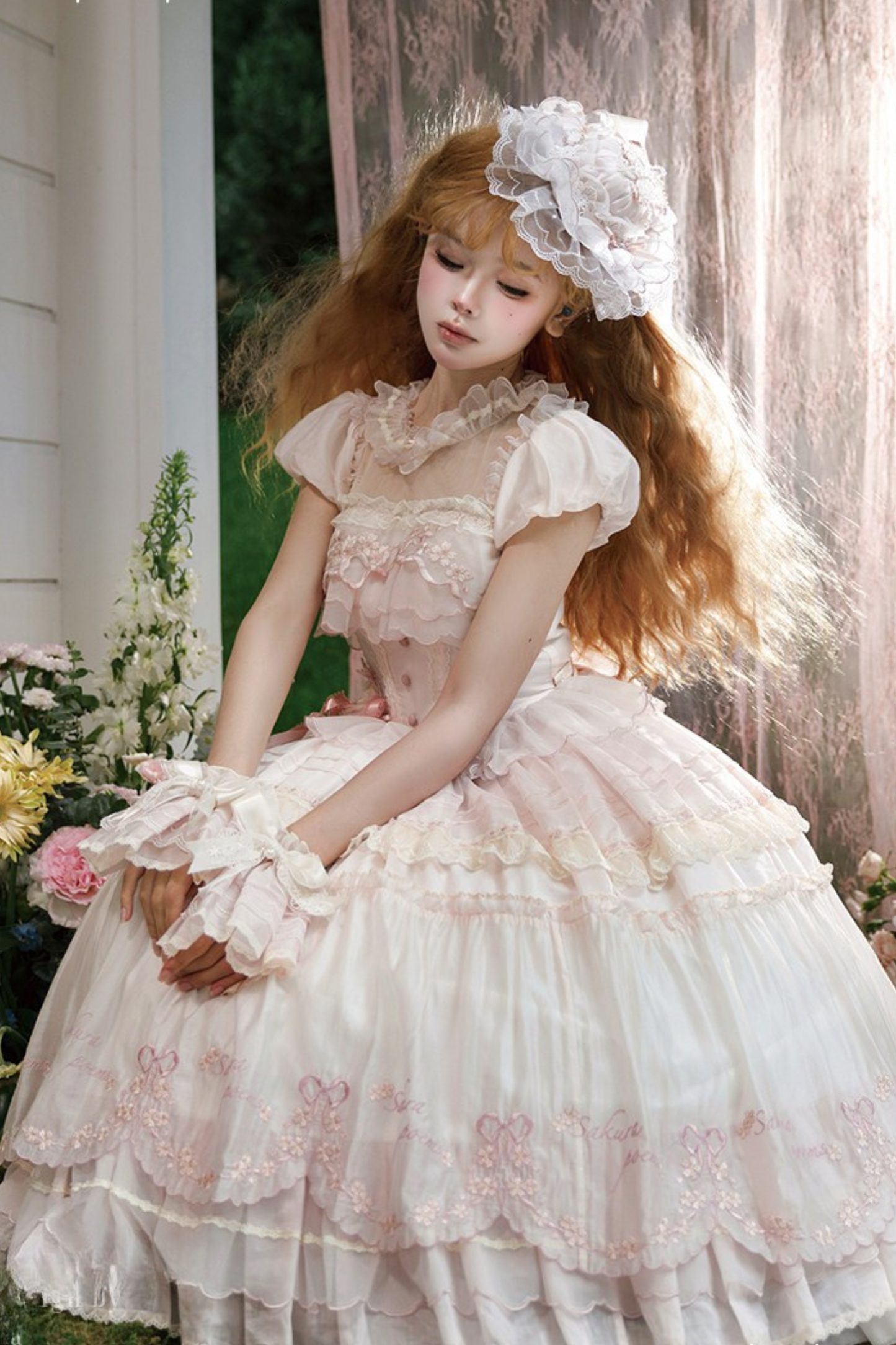 Sweet Cherry Lolita Dress + Jsk + Hairband + Hat + Necklace + Sleeve