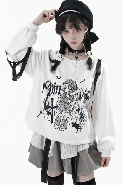 Dark Graffiti Sweatshirt + Skirt
