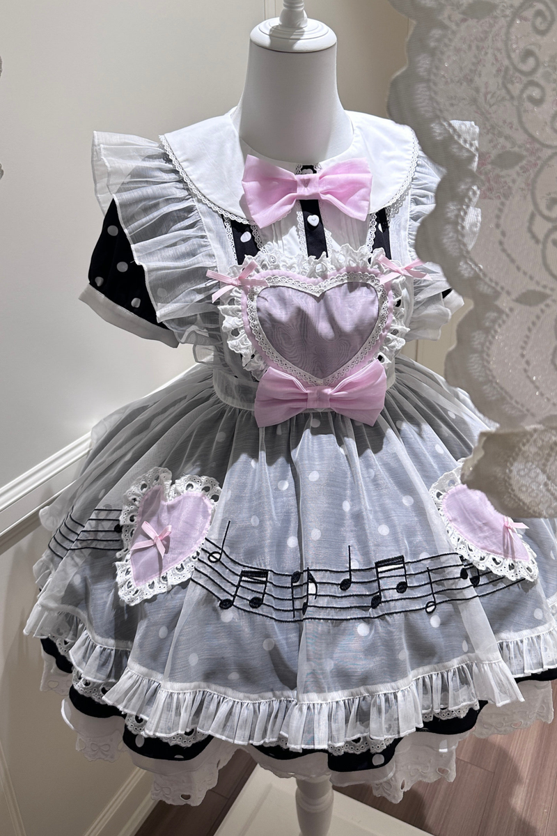 Heartbeat Dot Dress + Sheer Apron