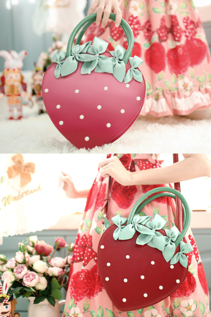 Strawberry Pearl Bow Handbag