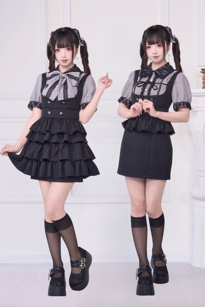 [pre-order] Lace Ribbon Shirt + Sass Dress 2way Sweet & Spicy