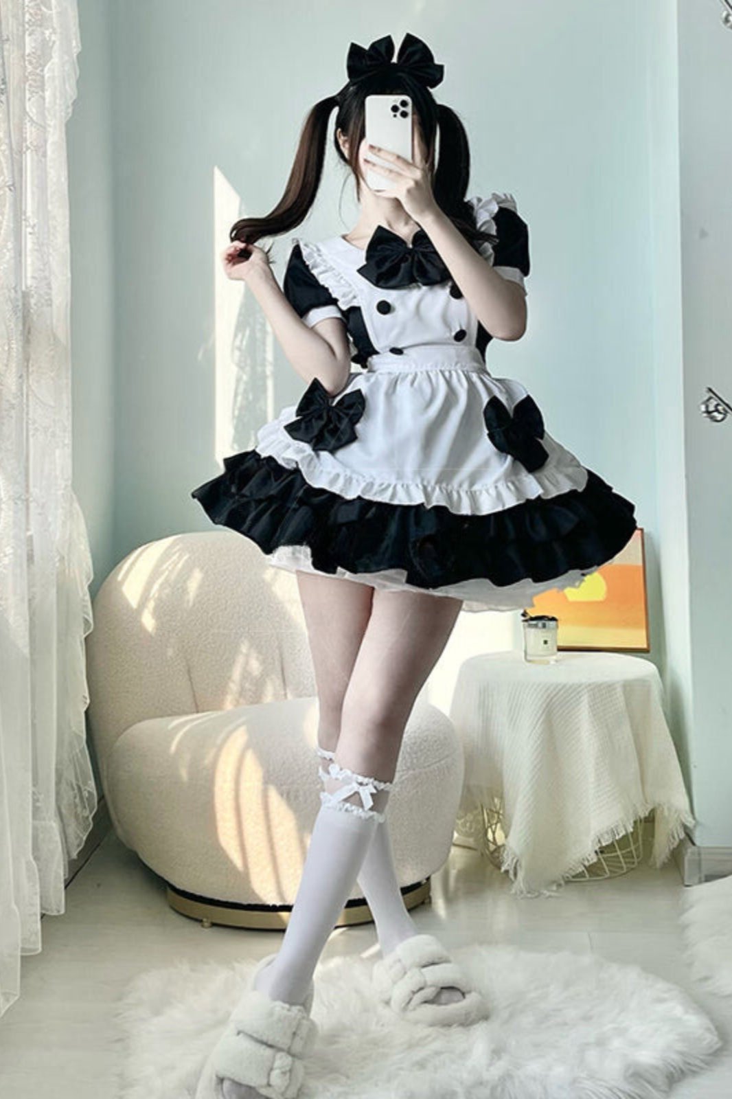 Black and White Lolita Maid Dress