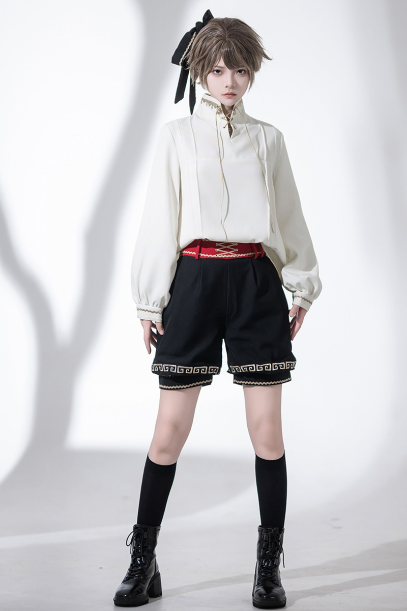 Retro Stand Collar Shirt + Shorts + Jacket