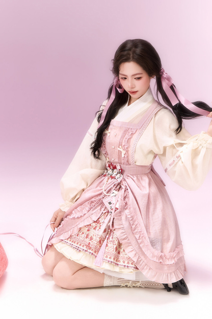 Sweet Chinese-style Overskirt + Top + Skirt + Accessories