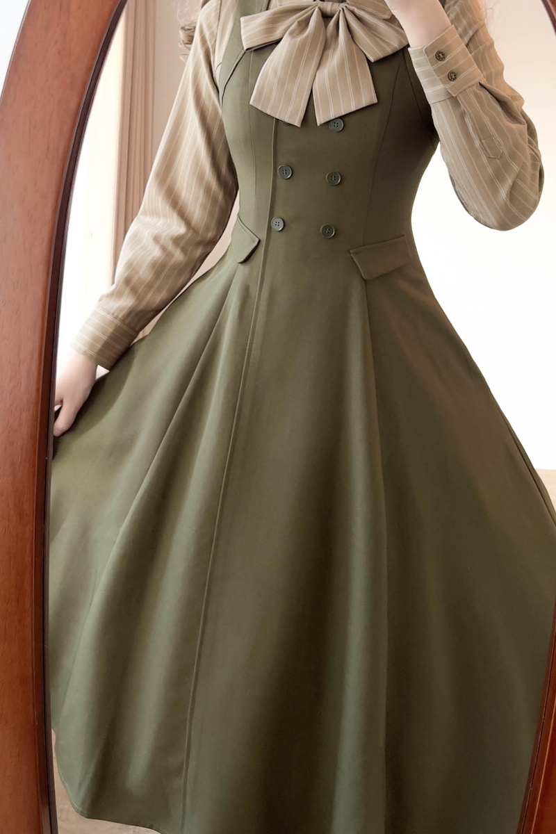 British Style Retro Sleeveless Dress