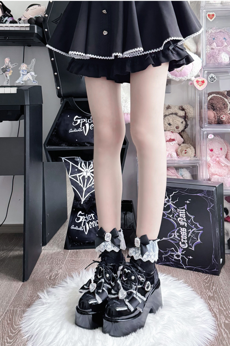Dark Sweet Love Ribbon Shoes