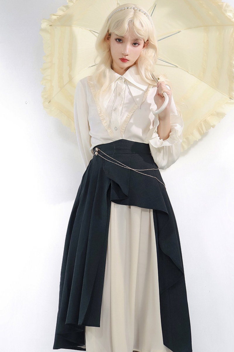 Shirt + Irregular Skirt