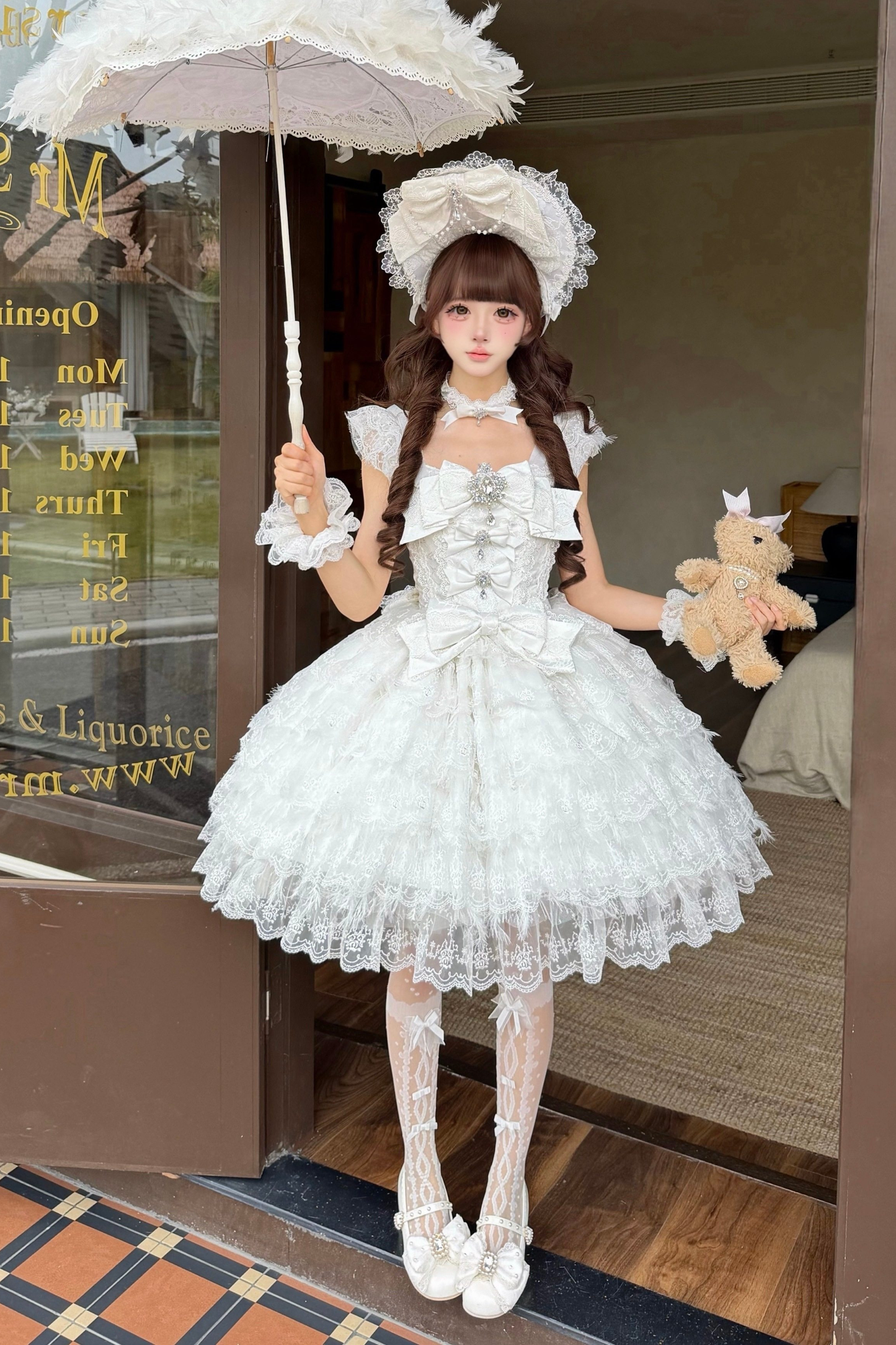 Sugar Lolita Dress + Necklace + Ribbon