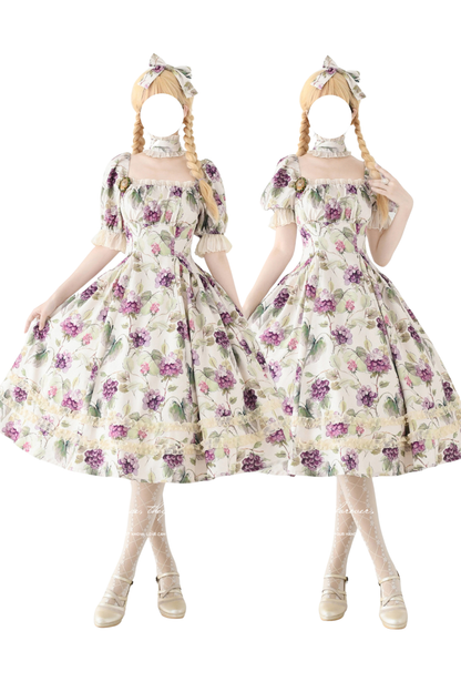 Forest Grape Flower Retro Lolita Dress