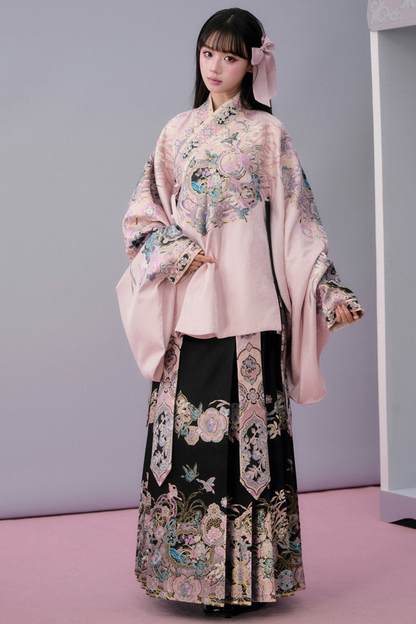 Sweet Chinese-style Jacket + Pleated Skirt + Accessories