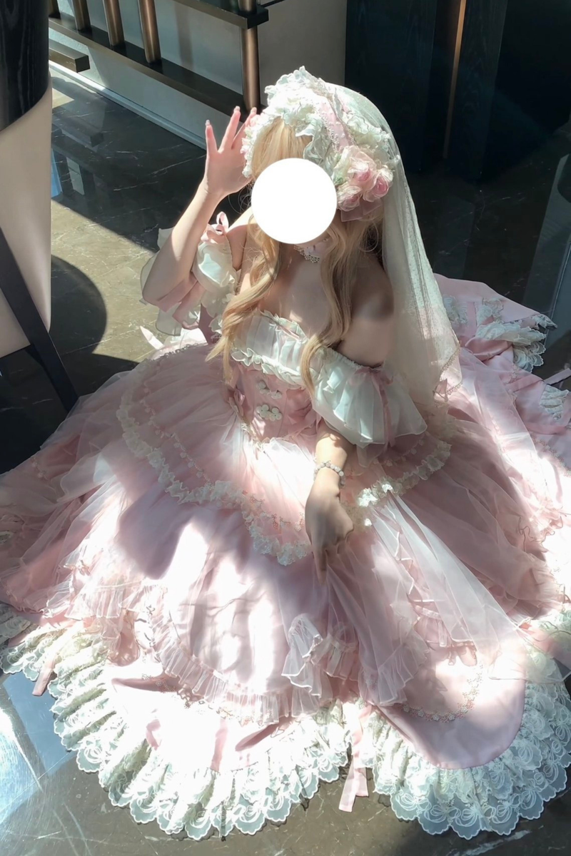 Sweet Princess Dress + Train + Veil + Accessories