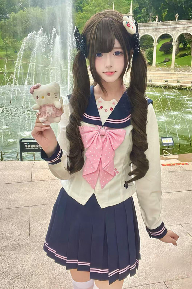 Island Cat Sailor Top + Skirt + Ribbon
