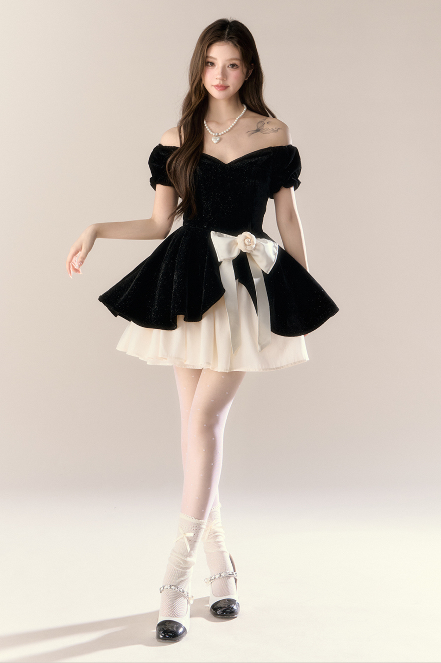 Velvet French Black Dress