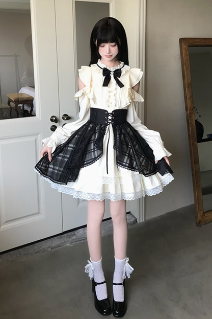 Off-shoulder Noble Dress + Skirt
