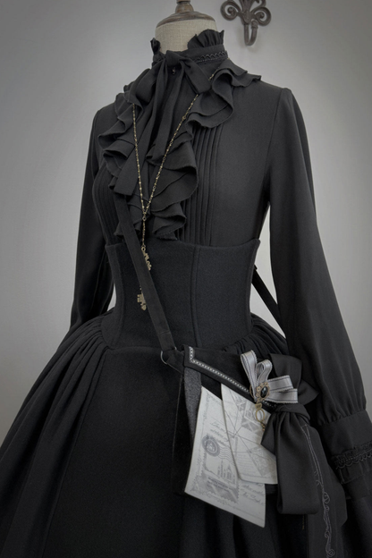 British Detective Lolita Coat + Cape + Skirt + Shirt + Bag + Brooch + Hat + Beret + Necklace