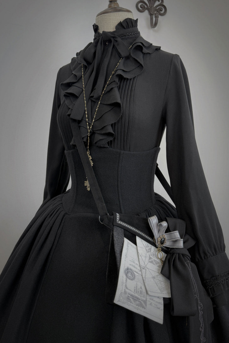British Detective Lolita Coat + Cape + Skirt + Shirt + Bag + Brooch + Hat + Beret + Necklace
