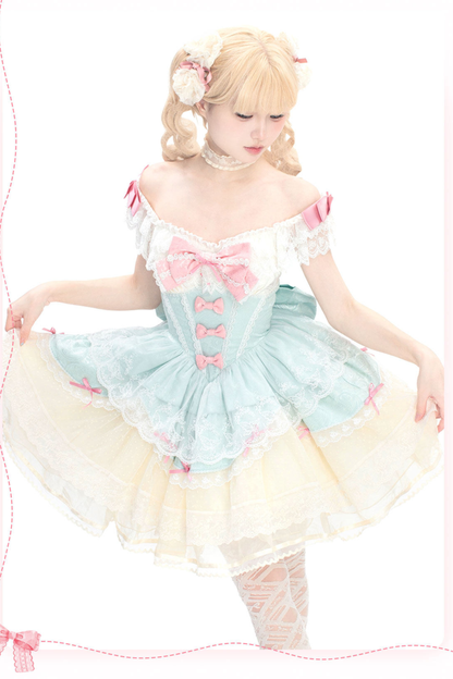 Sweet Mint Pink Lace Lolita Dress