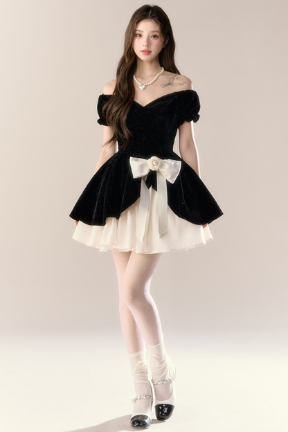 Velvet Girly French Banquet Dress