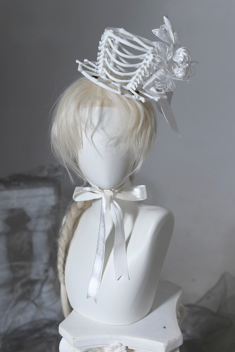 [pre-order Deadline: June 8] Phantom Knight Series Flower Veil Skeleton Hat + Mini Hat