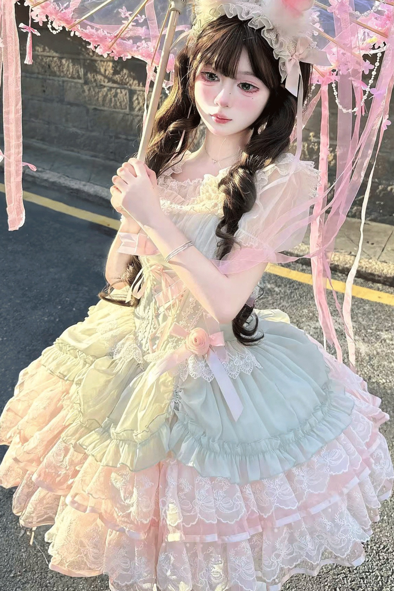 Sweet Girly Lolita Ballet Jumper Dress