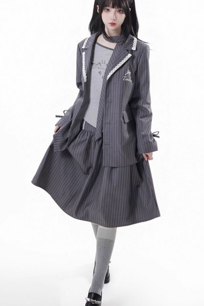 Mode Academie Jacket + Asymmetrical Top + Camisole + Skirt + Scarf