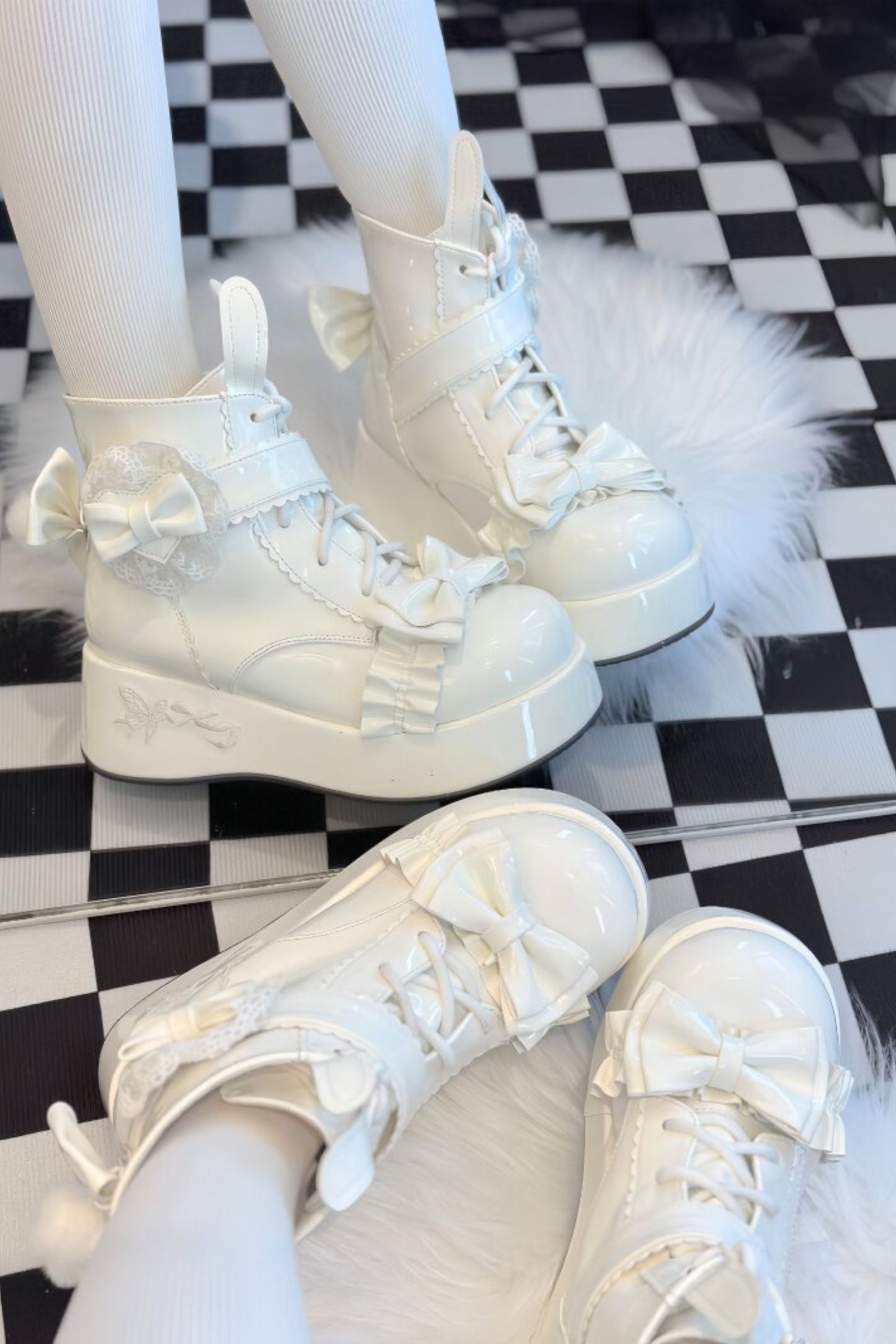 Rabbit Tail Lolita Boots