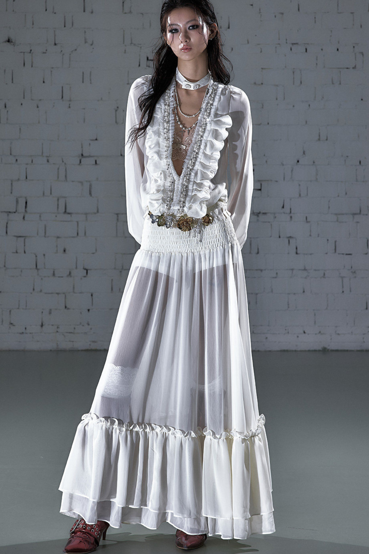 Modern Chiffon Y2k Long Dress