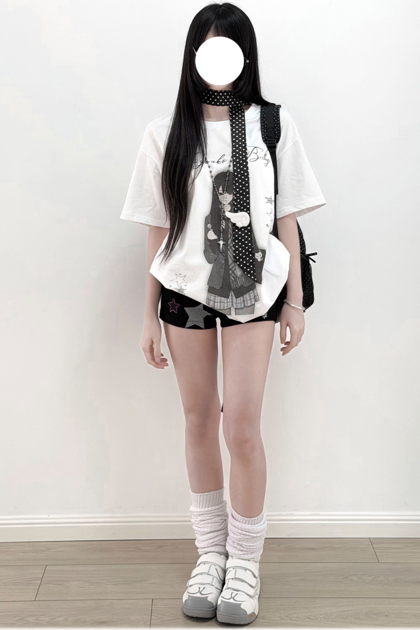 Schoolgirl Illustration Loose Top + Skirt