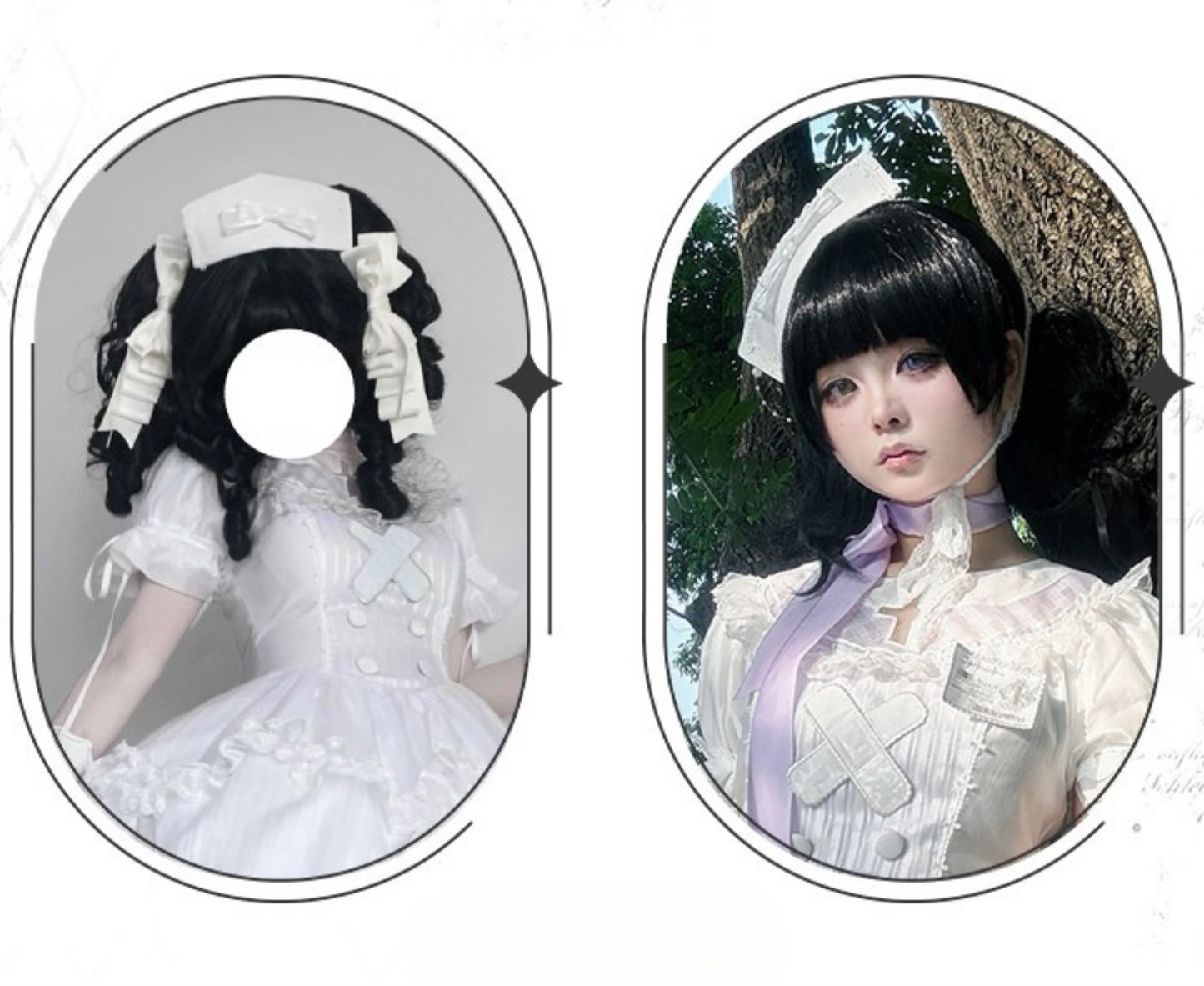 [pre-order] Pure White Gothic Tulle Dress + Nurse Hat