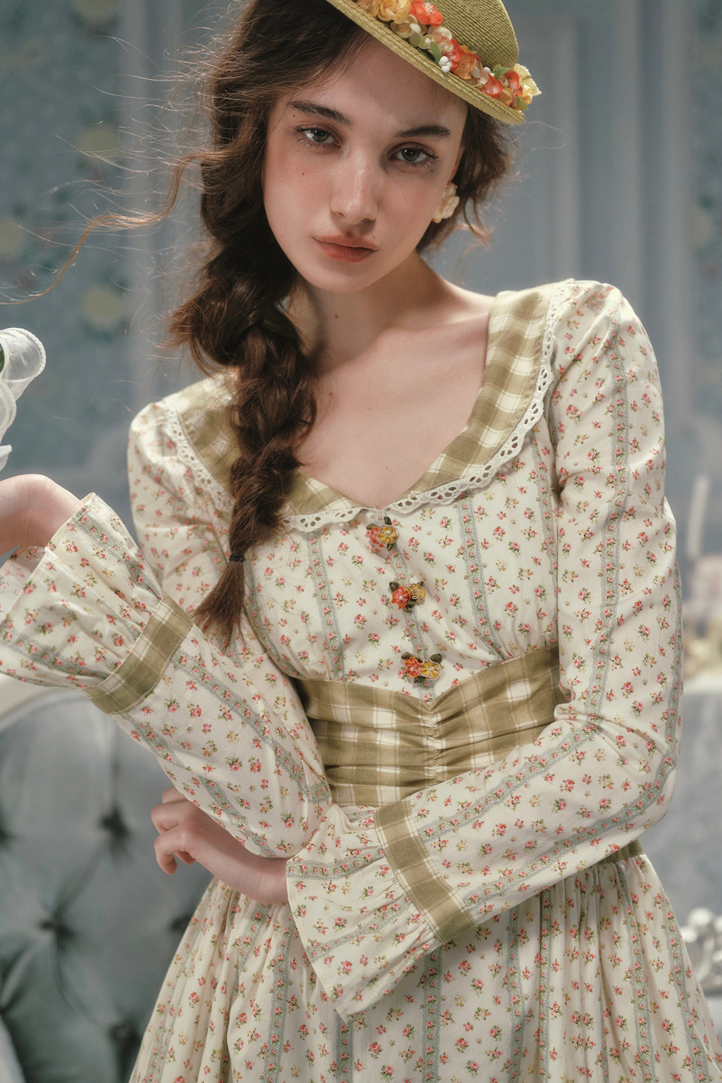 Retro Lace Maid Cotton Dress