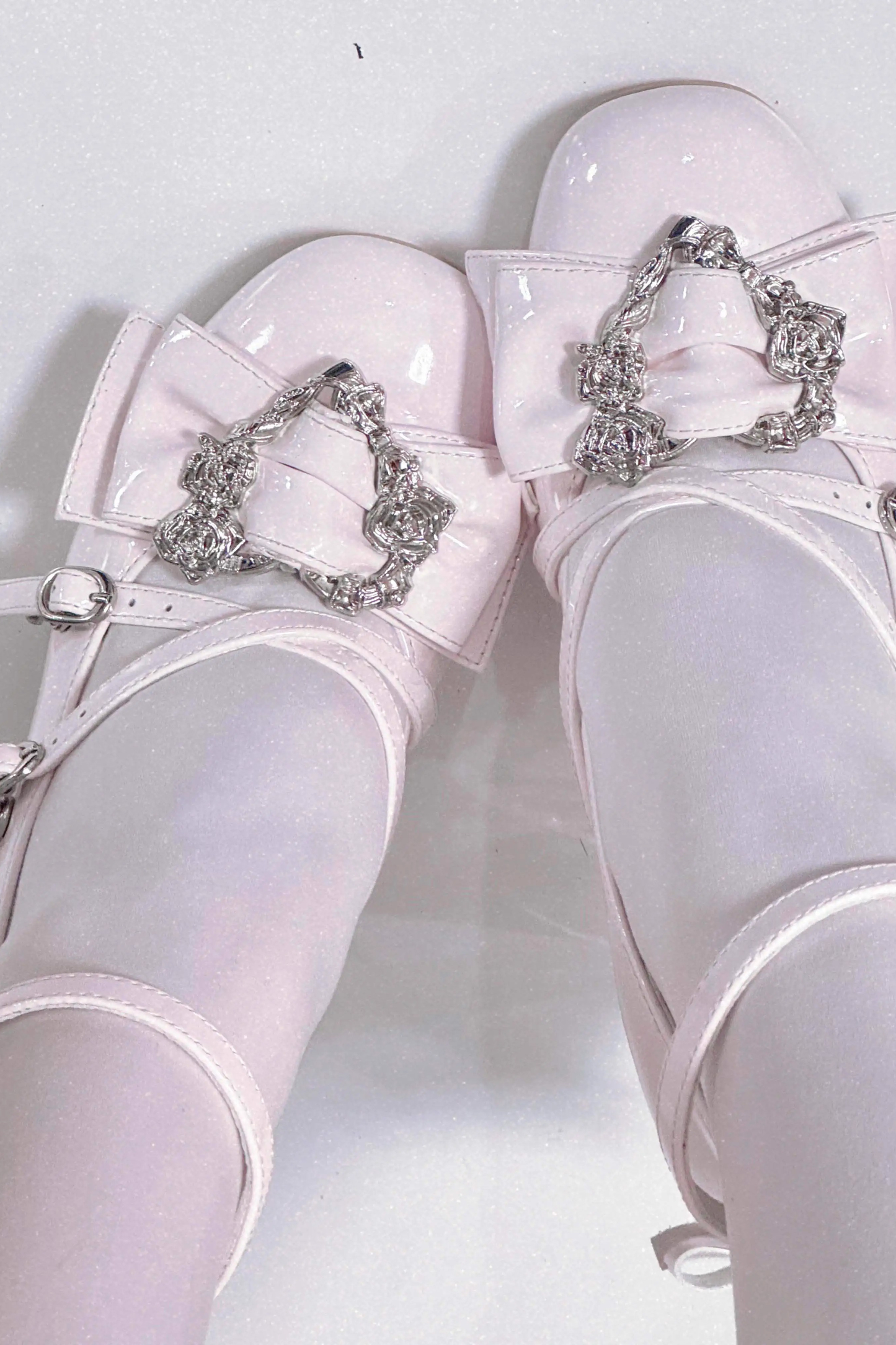 Love Buckle Crystal Heel Shoes