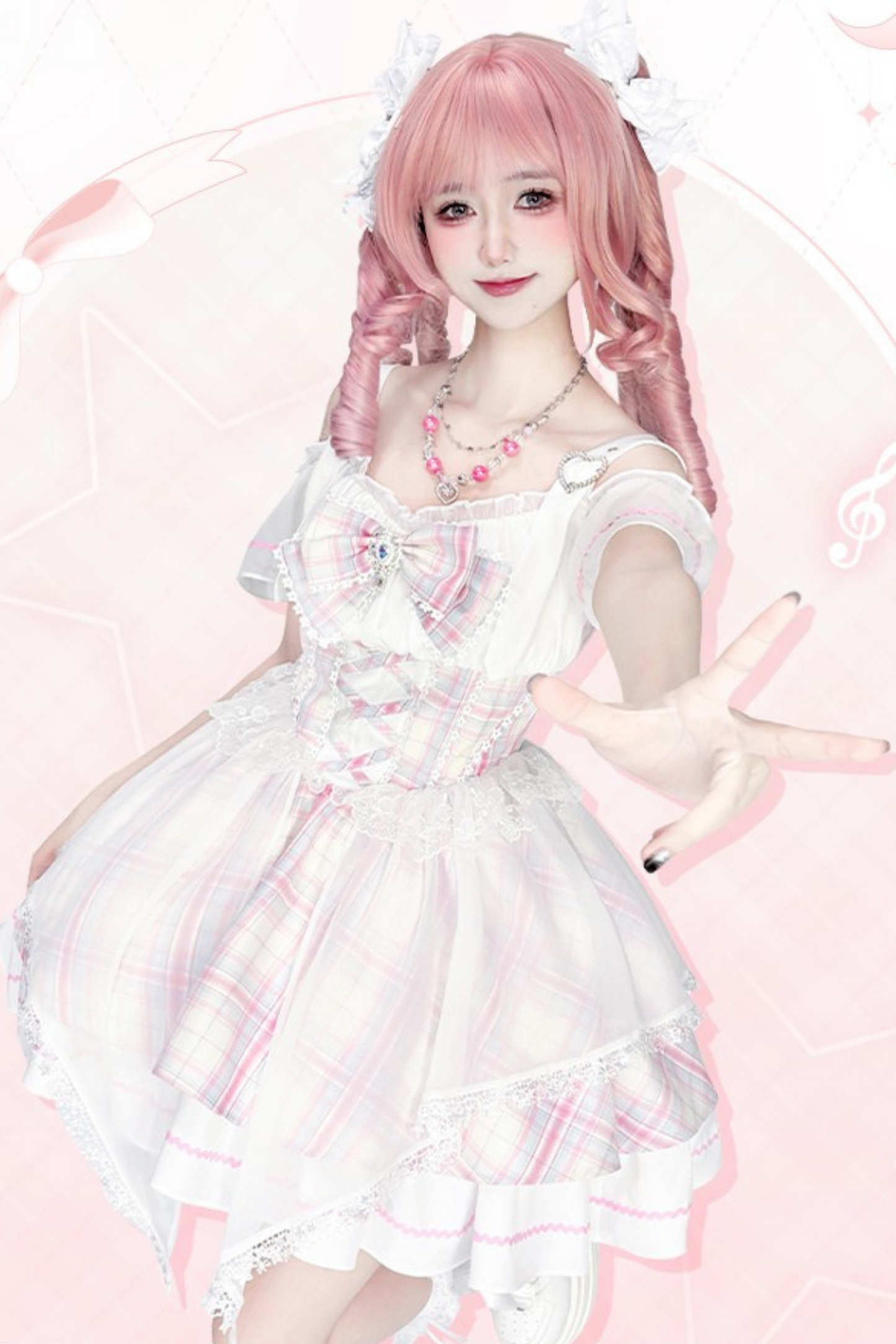 Sweet Pinky Idol Lace Dress