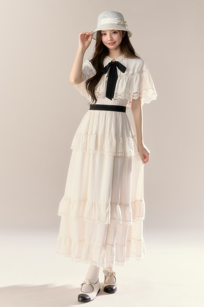 Lillian French Shawl Tiered Dress