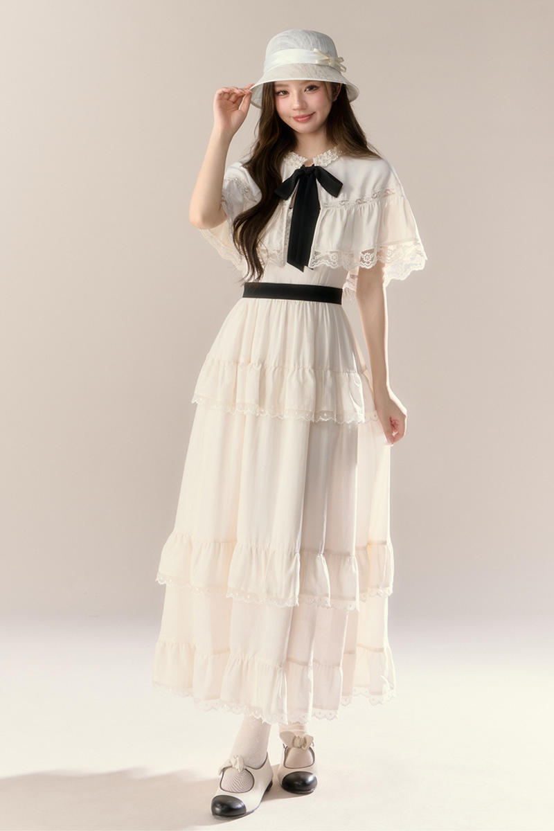 Lillian French Shawl Tiered Dress