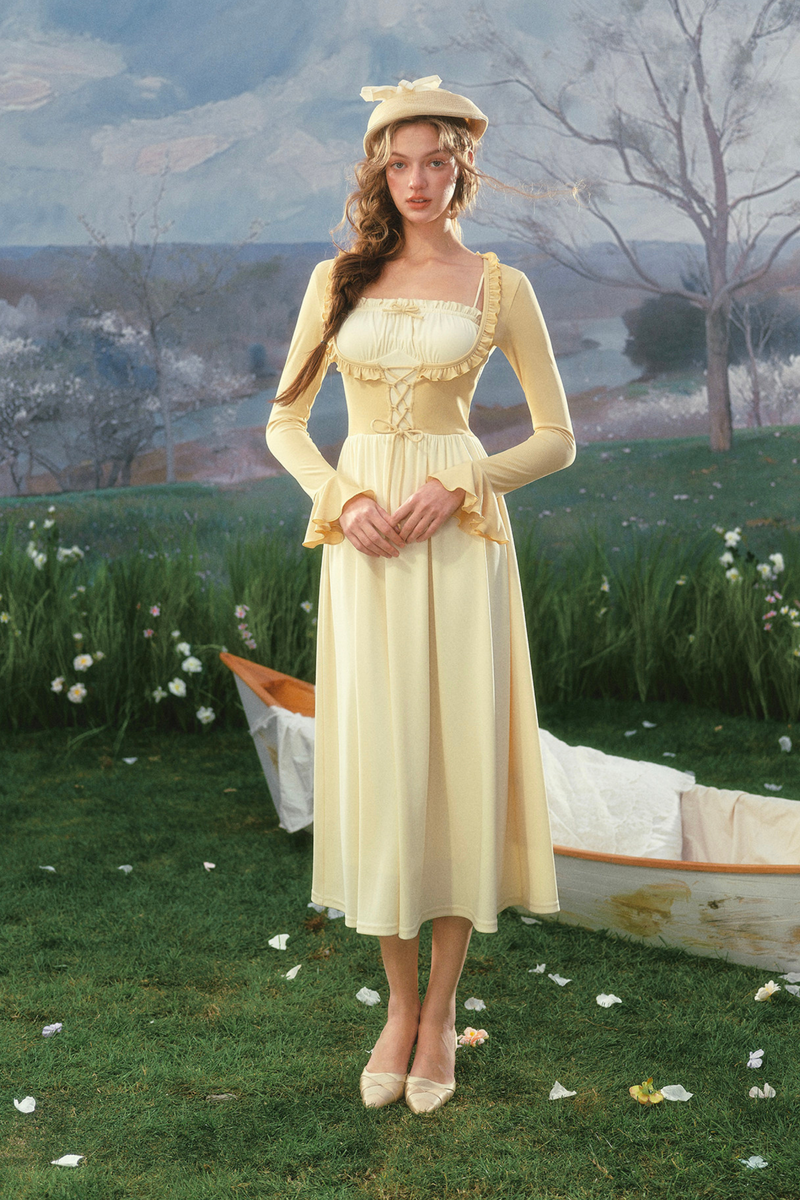 Lace Color Blocking Dress