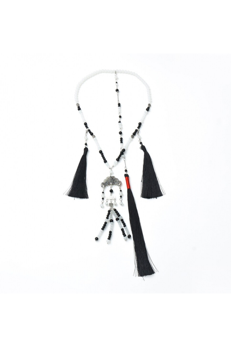 Dark Chinese-style Jacket + Shirt + Pants + Belt + Necklace